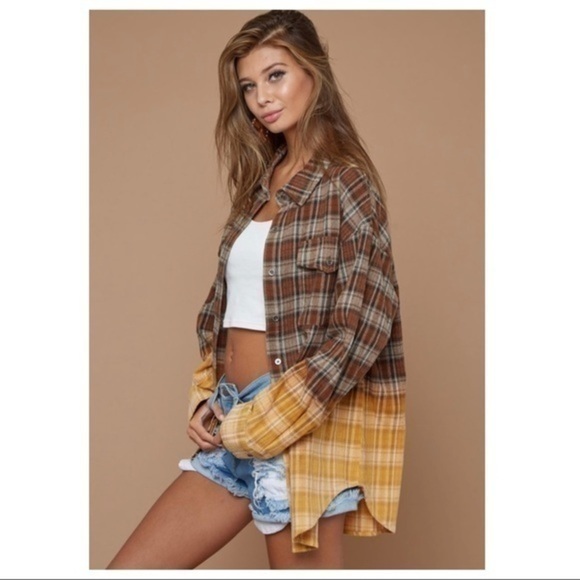 BROCK-Ombré Plaid BoyFriend Shirt - Picture 2 of 8